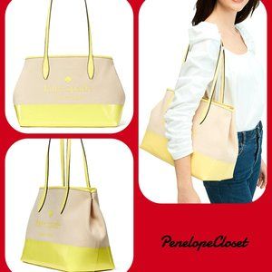 KATE SPADE STREET TOTE SMALL SIDE SNAP LIMELIGHT